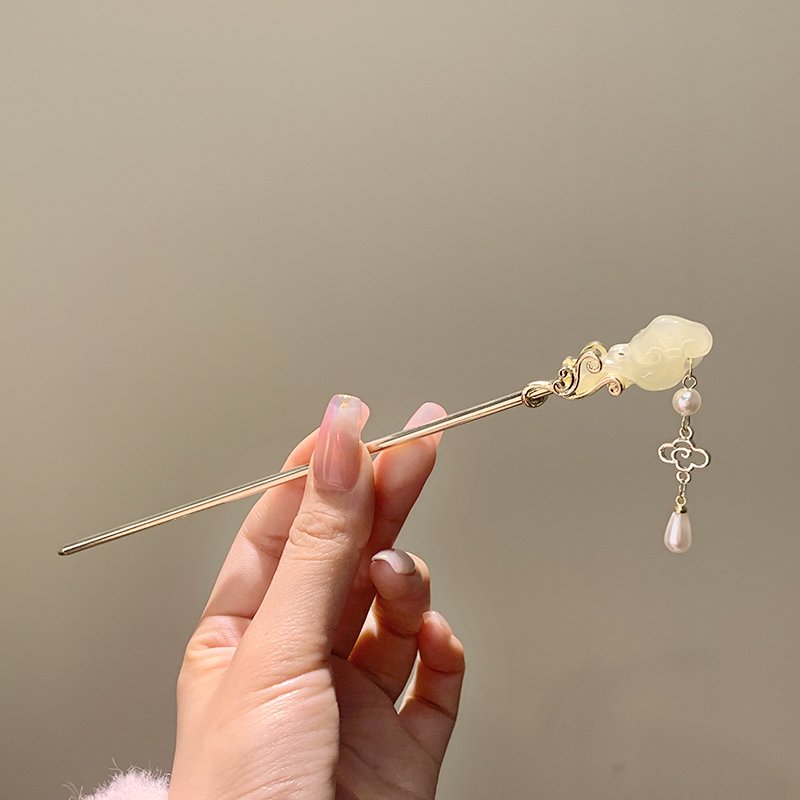 Xiangyun Ruyi Hairpin, Women's High Grade Sensation, Tassel Hairpin, Ancient Style Hairpin, New Chinese Step Shake Hair Ornament