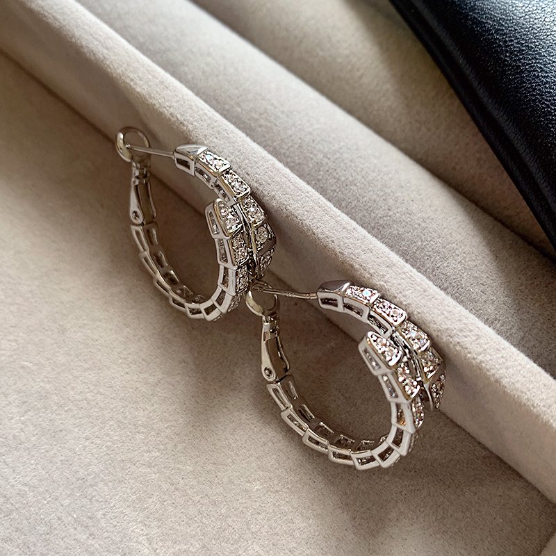 Zhao Lusi's popular snake shaped earrings and earrings are unique for women. 2024 new high-end earrings