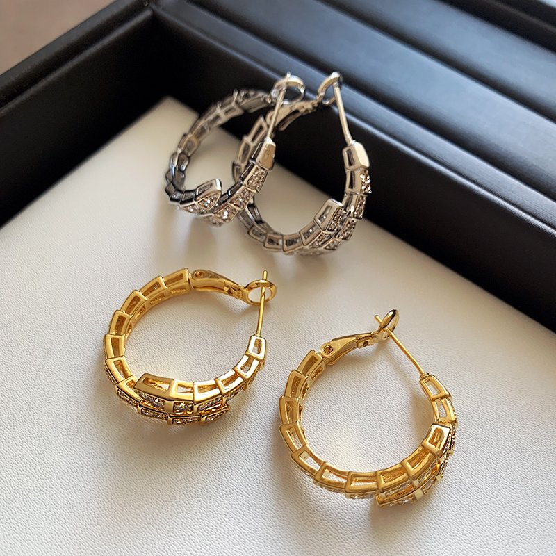 Zhao Lusi's popular snake shaped earrings and earrings are unique for women. 2024 new high-end earrings