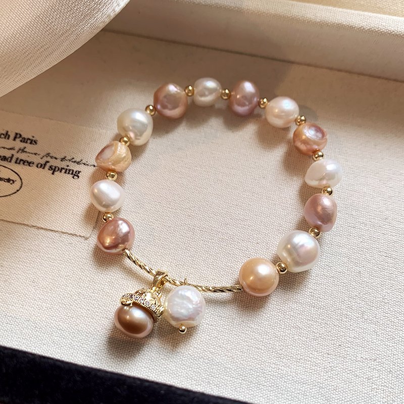 Zhaocai Cat Baroque Pearl Bracelet Hand Bracelet for Women, Light Luxury, Small and Exquisite Beaded Bracelet, 2024 New Edition