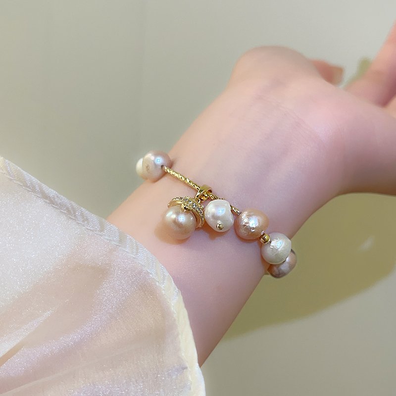 Zhaocai Cat Baroque Pearl Bracelet Hand Bracelet for Women, Light Luxury, Small and Exquisite Beaded Bracelet, 2024 New Edition