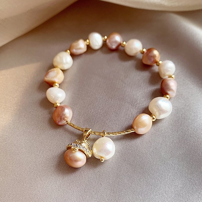 Zhaocai Cat Baroque Pearl Bracelet Hand Bracelet for Women, Light Luxury, Small and Exquisite Beaded Bracelet, 2024 New Edition