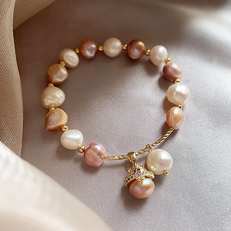 Zhaocai Cat Baroque Pearl Bracelet Hand Bracelet for Women, Light Luxury, Small and Exquisite Beaded Bracelet, 2024 New Edition