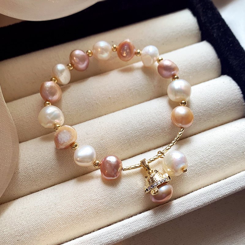 Zhaocai Cat Baroque Pearl Bracelet Hand Bracelet for Women, Light Luxury, Small and Exquisite Beaded Bracelet, 2024 New Edition