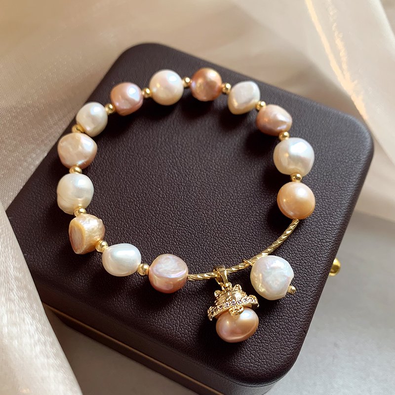 Zhaocai Cat Baroque Pearl Bracelet Hand Bracelet for Women, Light Luxury, Small and Exquisite Beaded Bracelet, 2024 New Edition