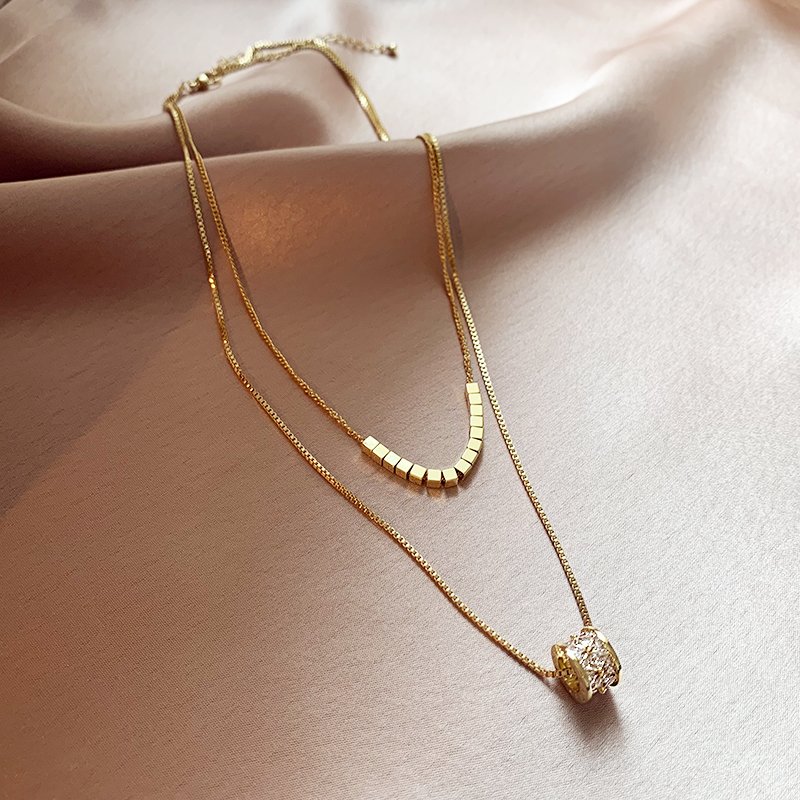 Zircon Stacked Small Waist Necklace for Women 2024 New Popular Style, High Grade Neck Chain, Light Luxury, Niche Clavicle Chain Accessories