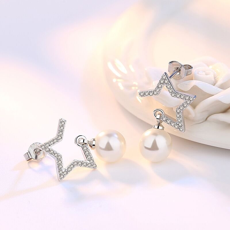 S925 Silver Ear Nail Women's New Trendy Style Internet Celebrity Earrings Simple Cold Style Small Anti Allergy Popular Ear Accessories