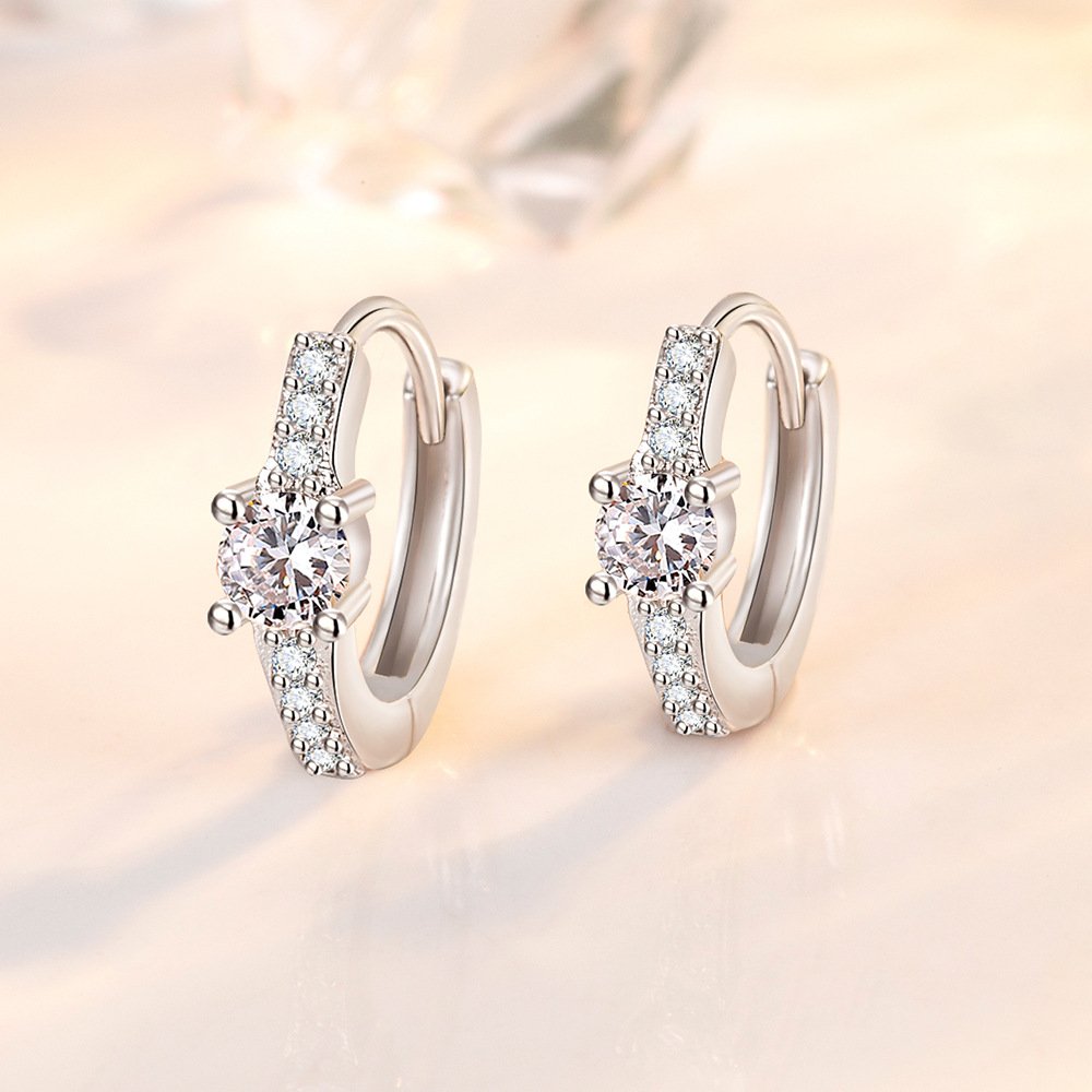 S925 Silver Earrings for Women, Simple Zircon Earrings, Fashionable and Personalized, Compact Earrings, New Earrings, Anti Allergy Accessories