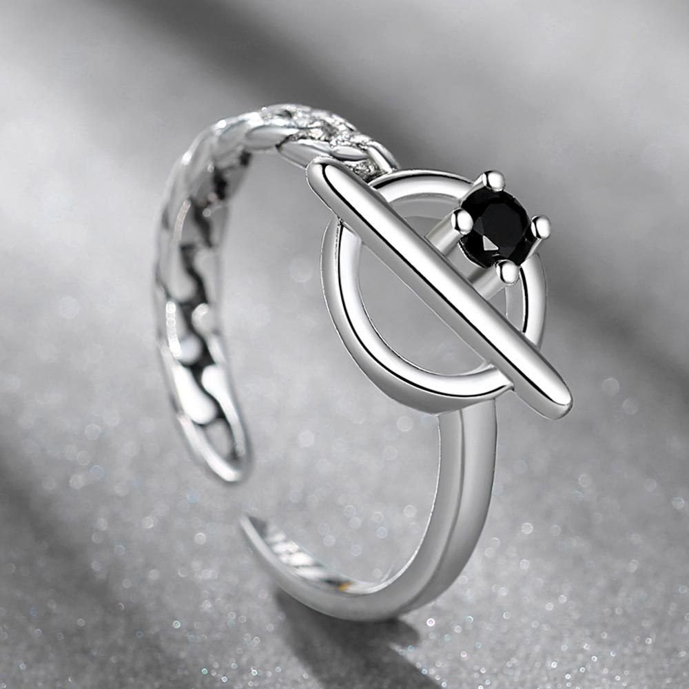 S925 Silver Temperament Ring, Female Personality, Cold Style Ring, Retro Internet Celebrity, Adjustable Opening, Simple and Popular Ring