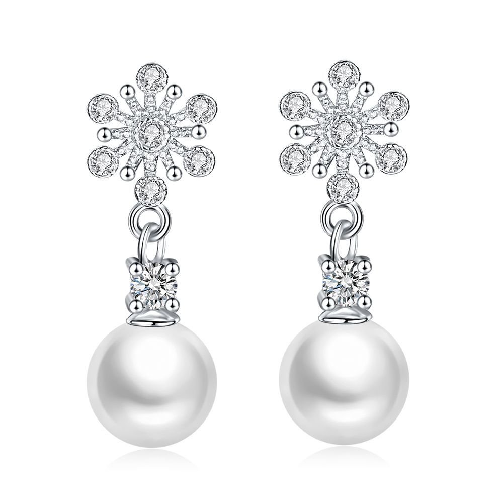 S925 pure silver pearl earrings for women, simple and fashionable pearl earrings, round personalized anti allergic ear buckle, tassel earrings