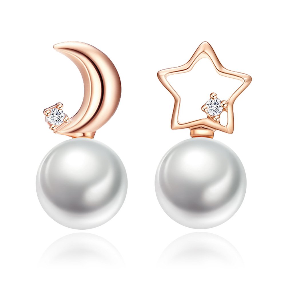 S925 pure silver pearl earrings for women, simple and fashionable pearl earrings, round personalized anti allergic ear buckle, tassel earrings