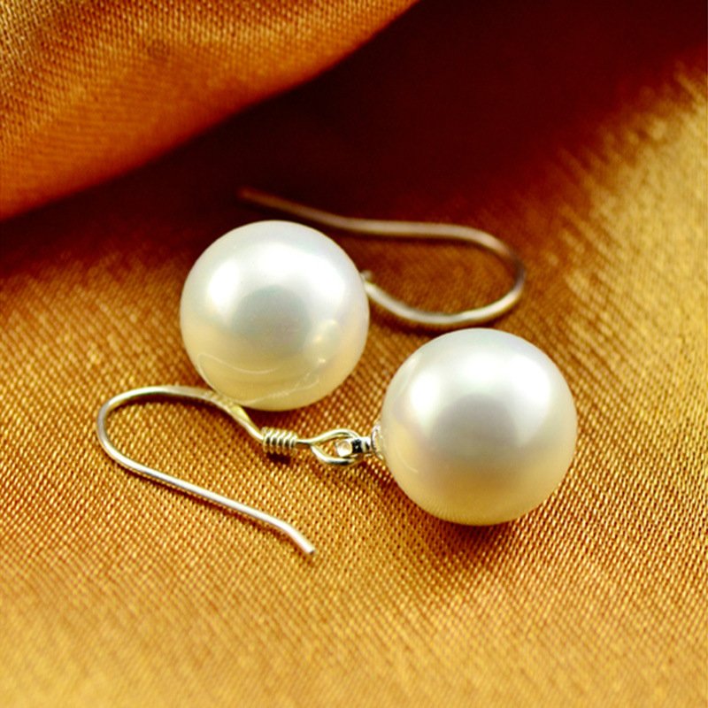 S925 pure silver temperament pearl ear line women's anti allergic ear hook personality internet famous earrings do not fade pearl earrings