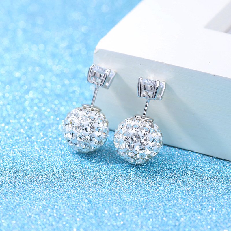 S925 pure silver temperament simple earrings for women, anti allergic, trendy, non fading, personalized full diamond earrings with tassel earrings