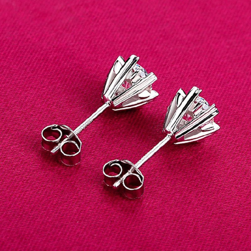 S925 pure silver temperament snowflake earrings, simple, anti allergic, no fading, sweet zircon earrings, new tassel earrings