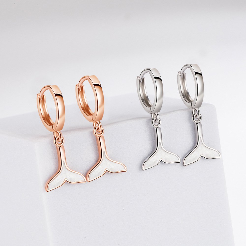 S925 silver Japanese and Korean new fashionable and compact earrings for women, simple and non fading earrings, anti allergic long tassel earrings