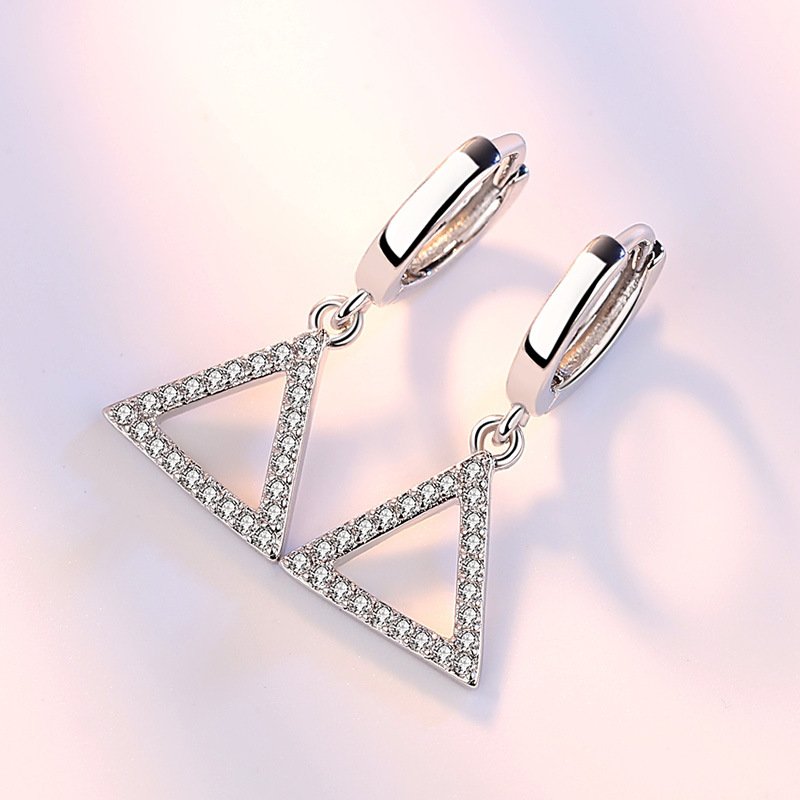 S925 silver earrings for women, simple and personalized geometric ear buckles, anti allergic and non fading earrings, tassel earrings, and headwear accessories