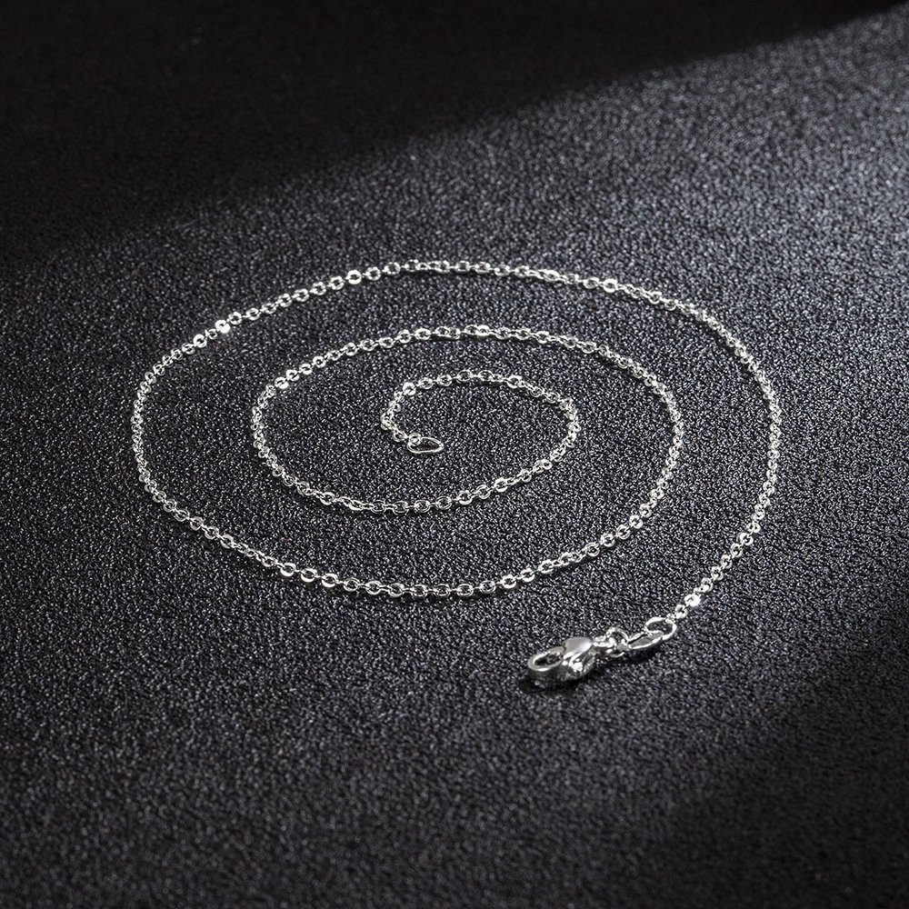 S925 silver necklace for women, simple without pendant, bare chain, geometric collarbone chain, melon seed chain accessory, matching chain, single chain accessory