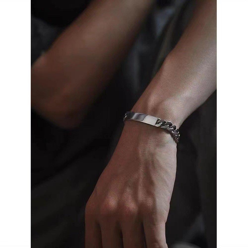 Couple's Whip Bracelet s925 Silver Personalized Japanese Korean Creative Fashion Engraved Men's and Women's Birthday Gifts