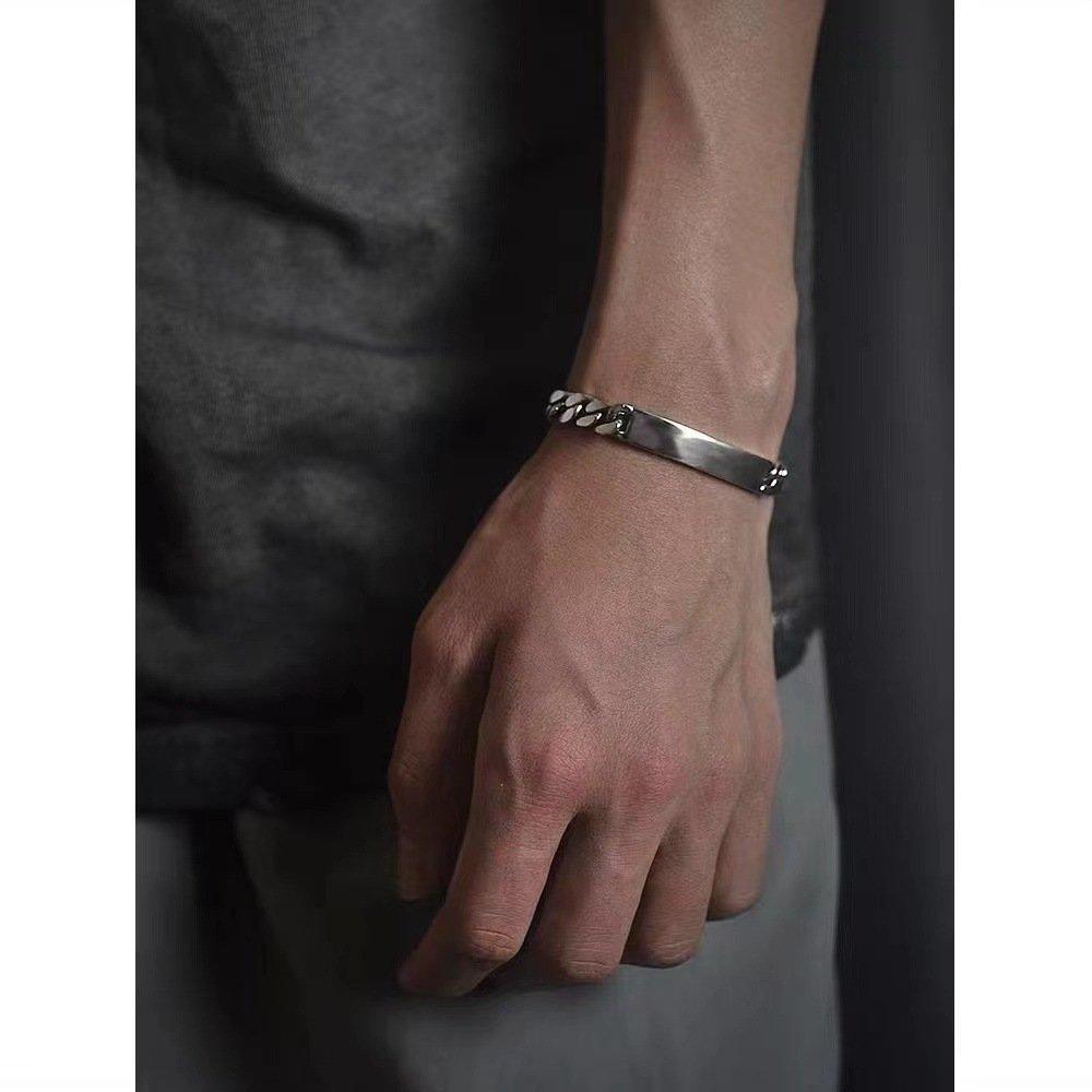 Couple's Whip Bracelet s925 Silver Personalized Japanese Korean Creative Fashion Engraved Men's and Women's Birthday Gifts