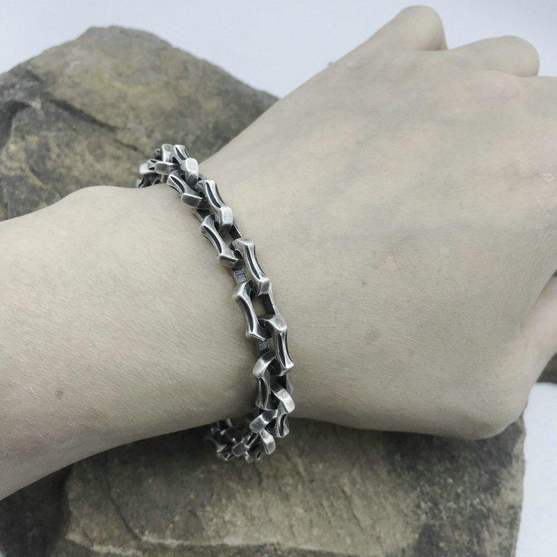 S925 Silver New Retro Buckle Dragon Bracelet Trendy Men's and Women's Couple's Dominance Classic Handsome Versatile Bracelet