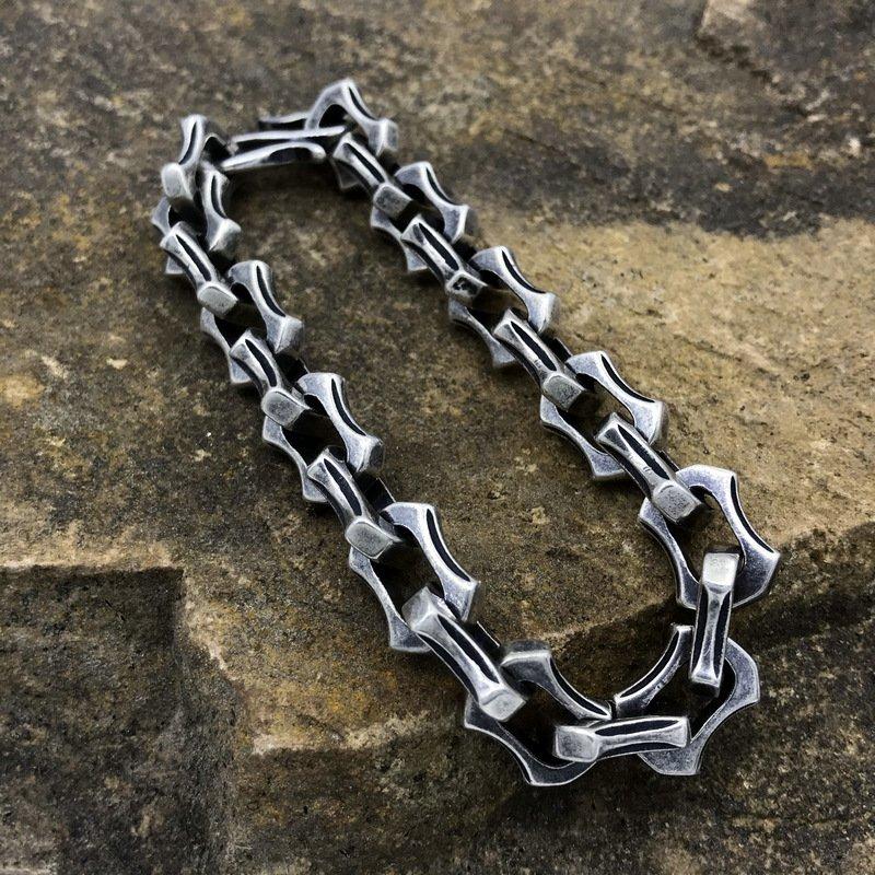 S925 Silver New Retro Buckle Dragon Bracelet Trendy Men's and Women's Couple's Dominance Classic Handsome Versatile Bracelet