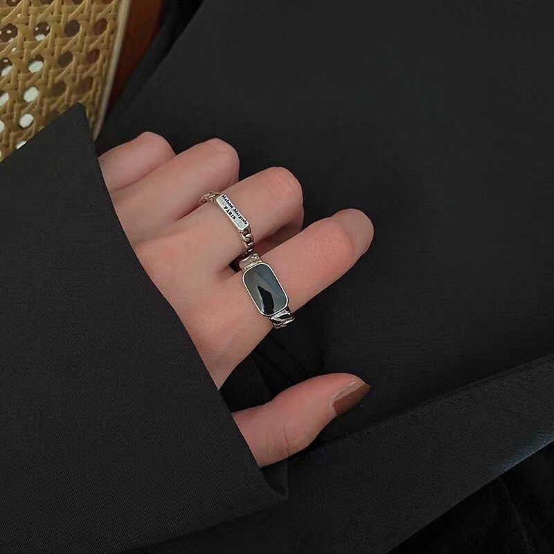 S925 Silver Retro Personalized Ring Art Wide Joint Finger Ring Neutral Cold Style Japanese and Korean Trendy Open Ring