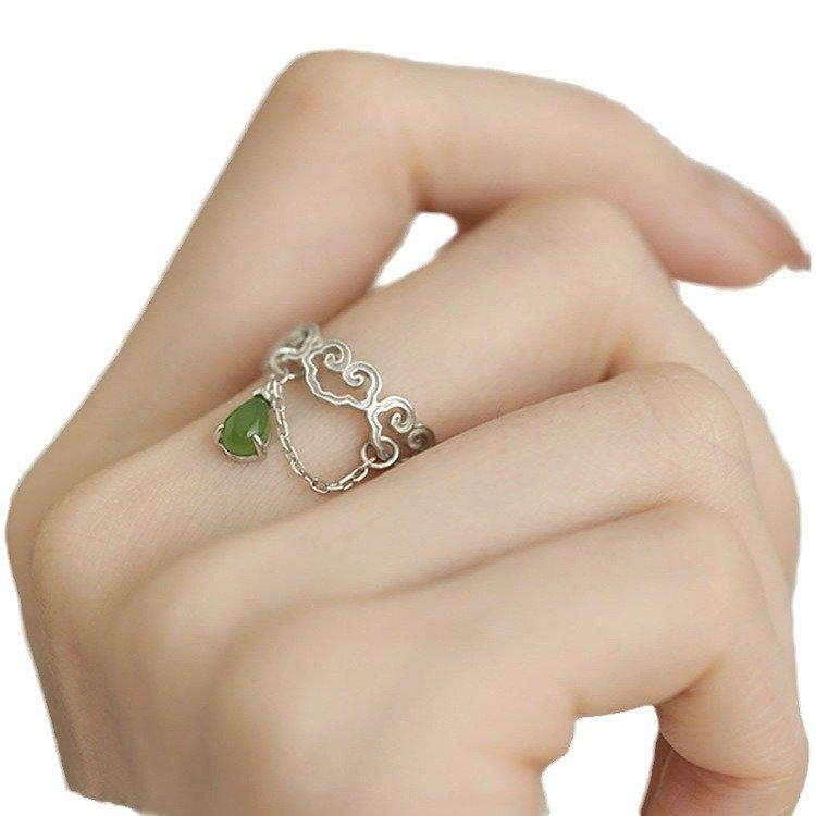 S925 Silver Water Drop Chain Xiangyun Ring for Women 2023 New Style High end, Small and Luxurious, Ideal