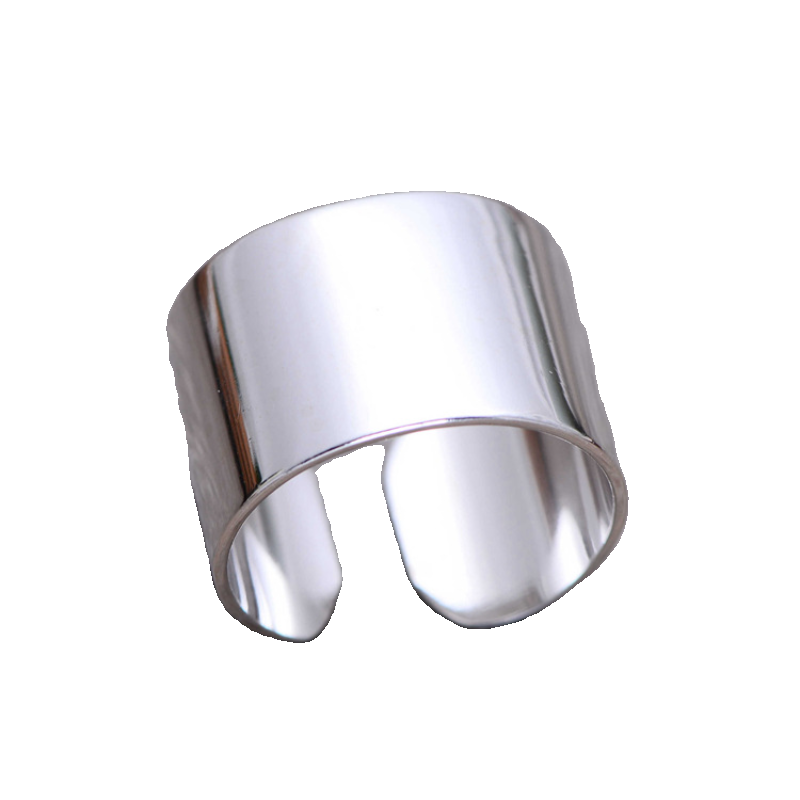 S925 silver hip-hop rock domineering retro silver handmade ring simple smooth surface ring for men and women couple index finger