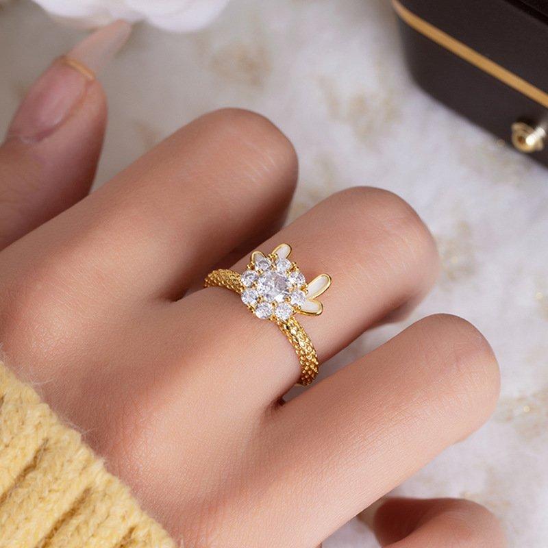 S925 silver new cute dragon rotatable ring niche design 2024 new explosive light luxury high-end feeling