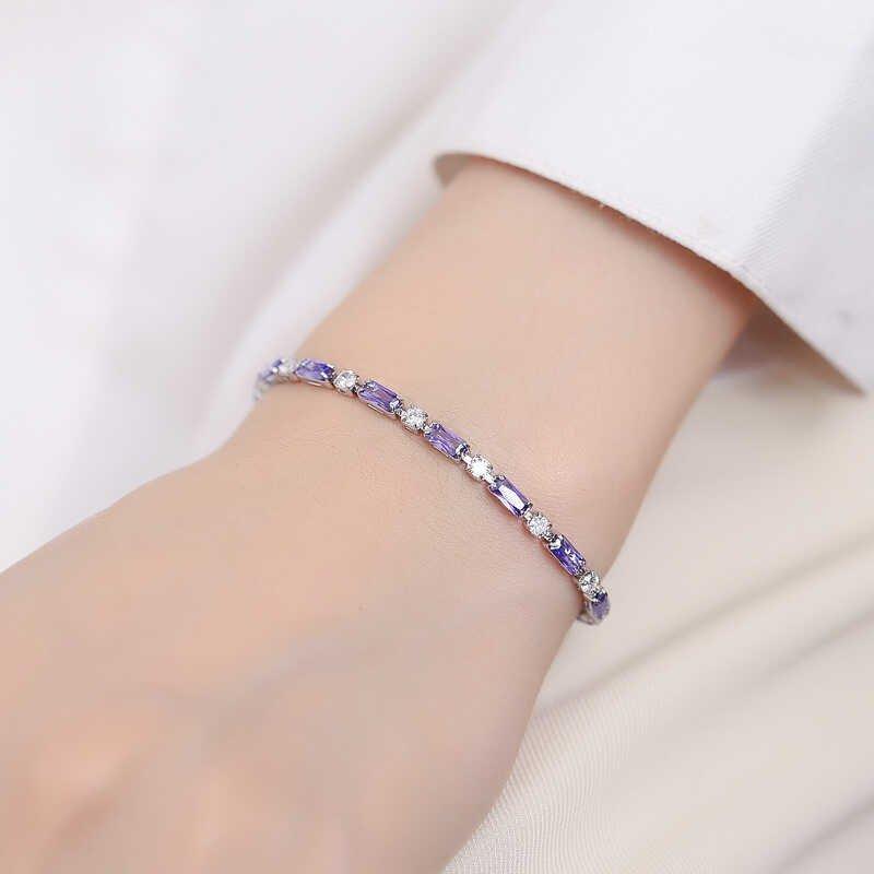 Temperament purple moissanite bracelet for women, with a light luxury and high-end feel. Pull up bracelet for 2024 new trend and fashion