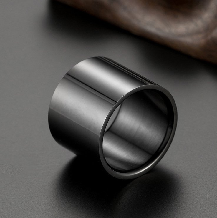 18mm wide titanium steel men's ring, European and American fashion casual style plain face wrench ring source