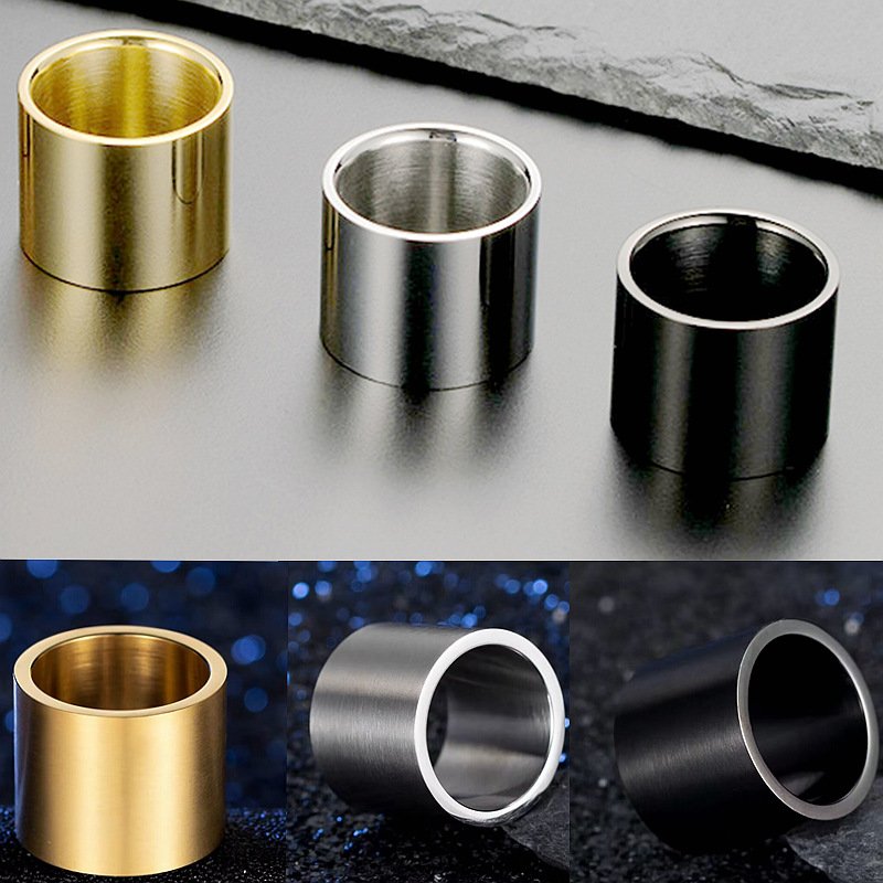 18mm wide titanium steel men's ring, European and American fashion casual style plain face wrench ring source