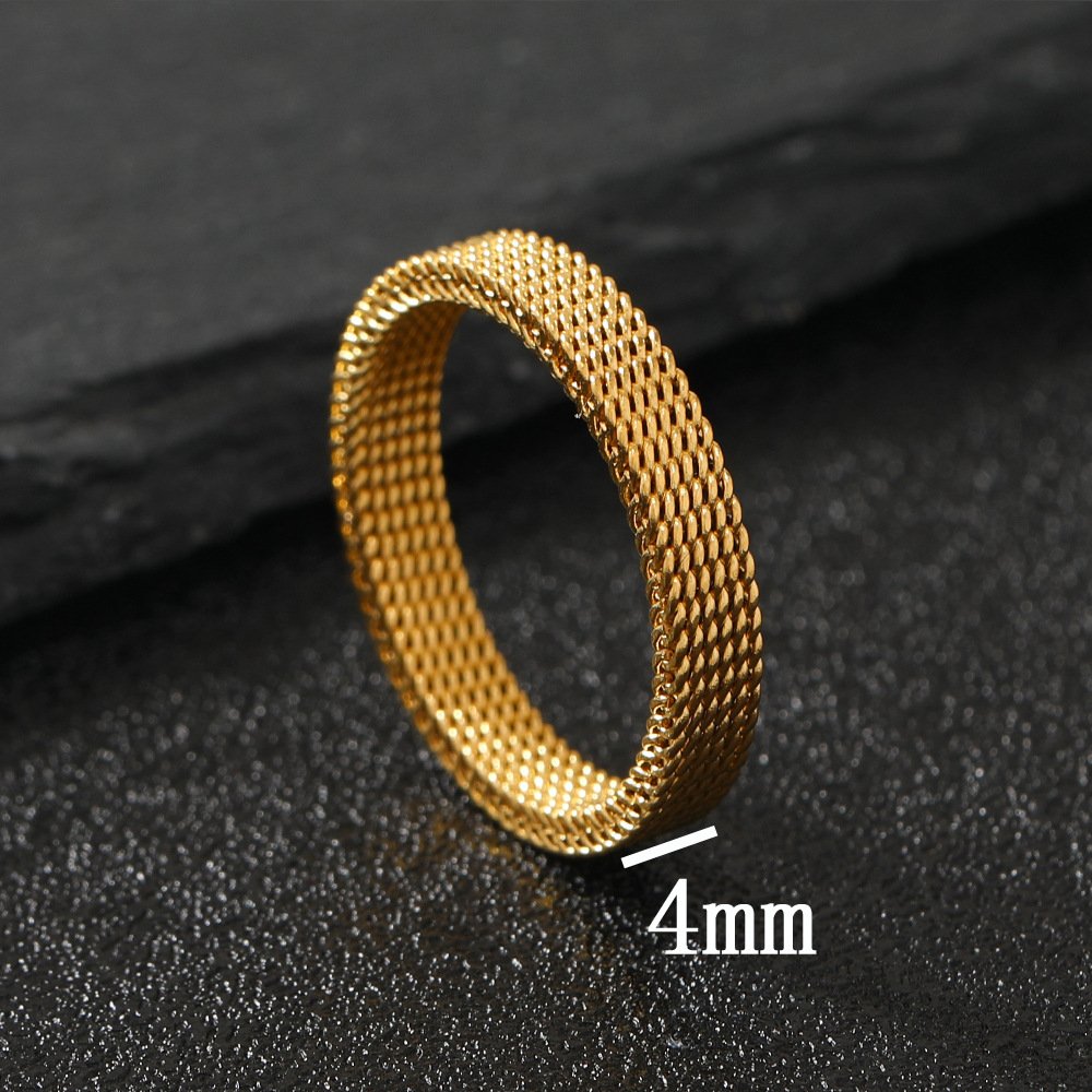 4mm mesh deformable ring, fashionable and versatile design, titanium steel ring, stainless steel ring jewelry