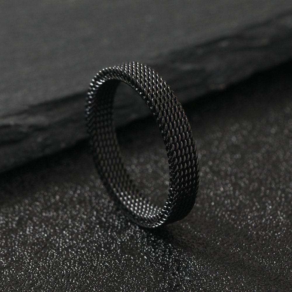 4mm mesh deformable ring, fashionable and versatile design, titanium steel ring, stainless steel ring jewelry