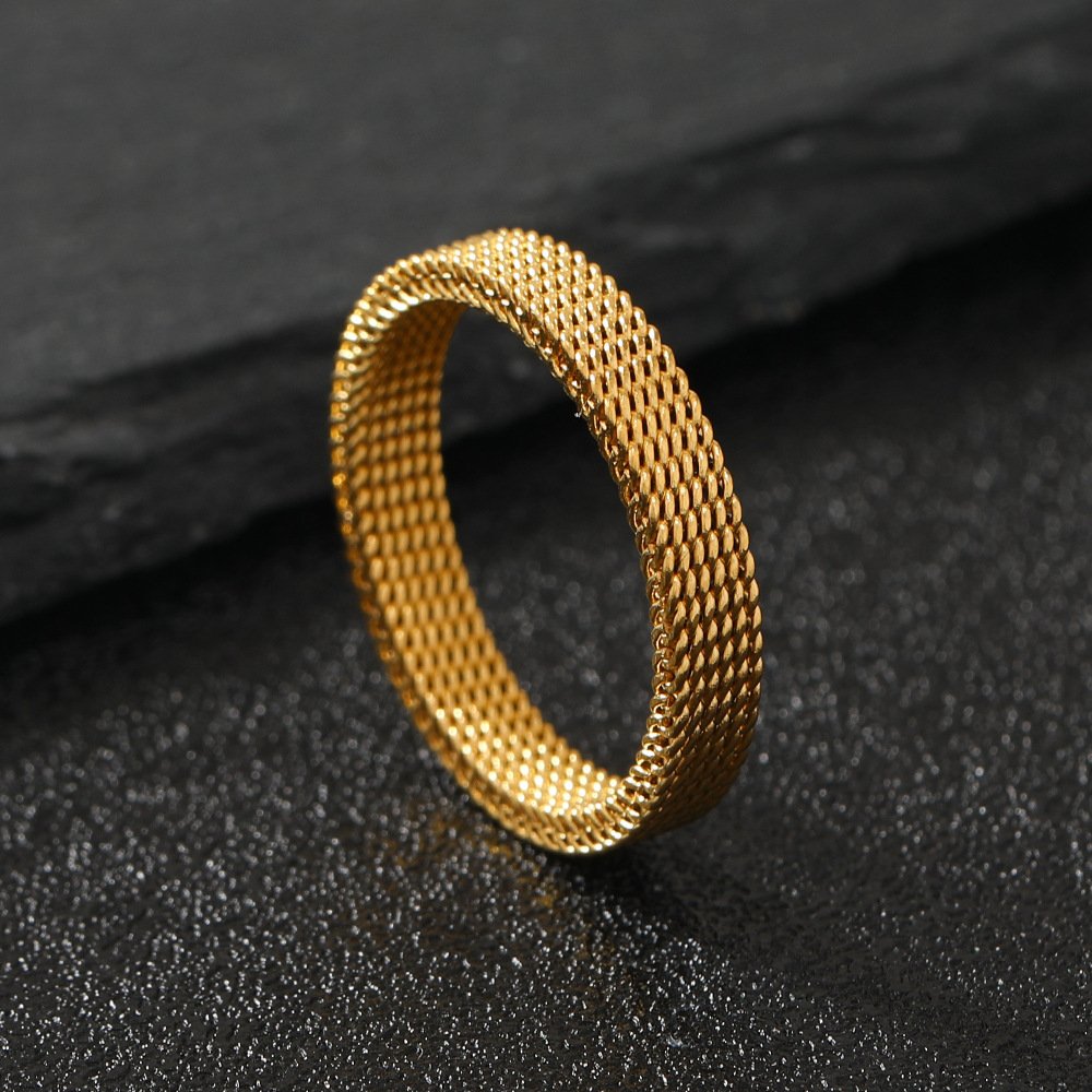 4mm mesh deformable ring, fashionable and versatile design, titanium steel ring, stainless steel ring jewelry