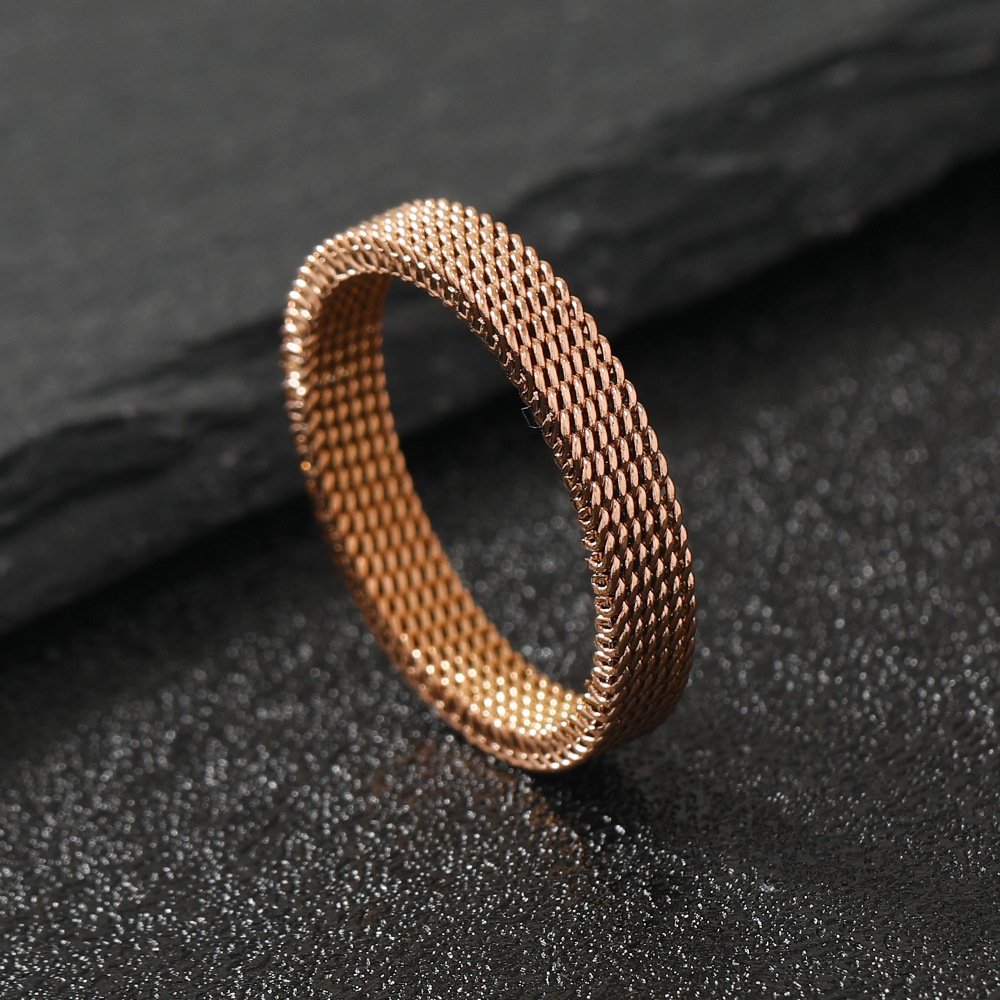 4mm mesh deformable ring, fashionable and versatile design, titanium steel ring, stainless steel ring jewelry