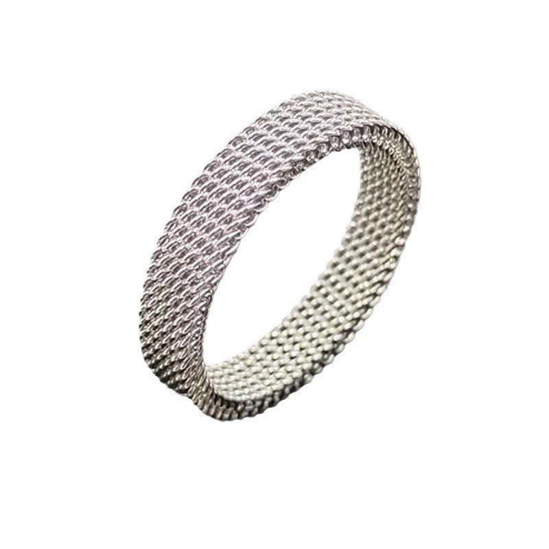 4mm mesh deformable ring, fashionable and versatile design, titanium steel ring, stainless steel ring jewelry