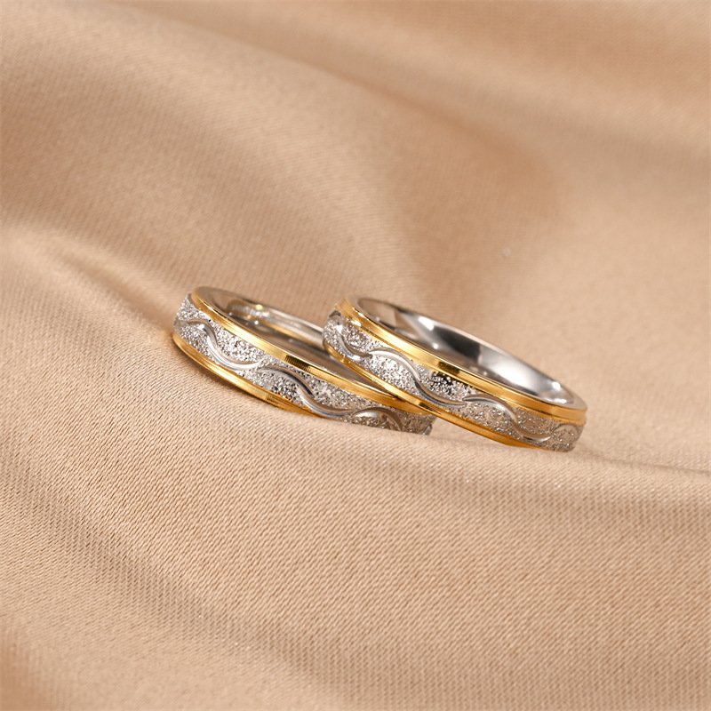 Advanced design titanium steel couple ring, women's non fading, simple and versatile ring, Japanese and Korean jewelry