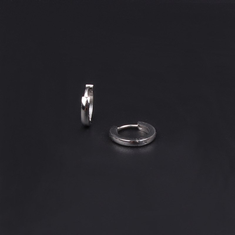 Compact Ear Buckle Curved Earrings Spherical Earrings Male and Female 2 x 9mm Earrings Titanium Steel Polished Vacuum Plated Earrings