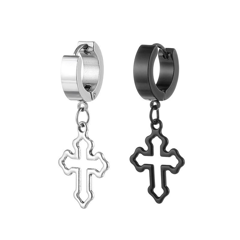 Earrings, Titanium Steel Earrings, Personalized Earrings, Stainless Steel Earrings, Bone Buckles, Earrings, Earnails, Cross