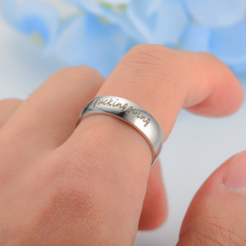 Europe and America's popular keep fucking going inspirational titanium steel rings source stainless steel rings