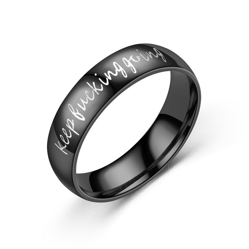 Europe and America's popular keep fucking going inspirational titanium steel rings source stainless steel rings