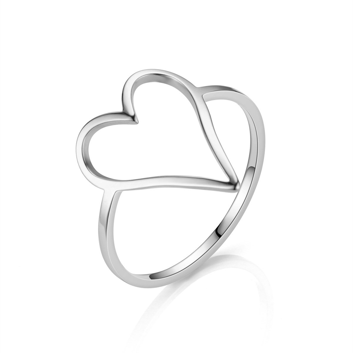 European and American 18k titanium steel peach heart ring, women's vegetarian ring, non fading, niche couple stainless steel cutting ring