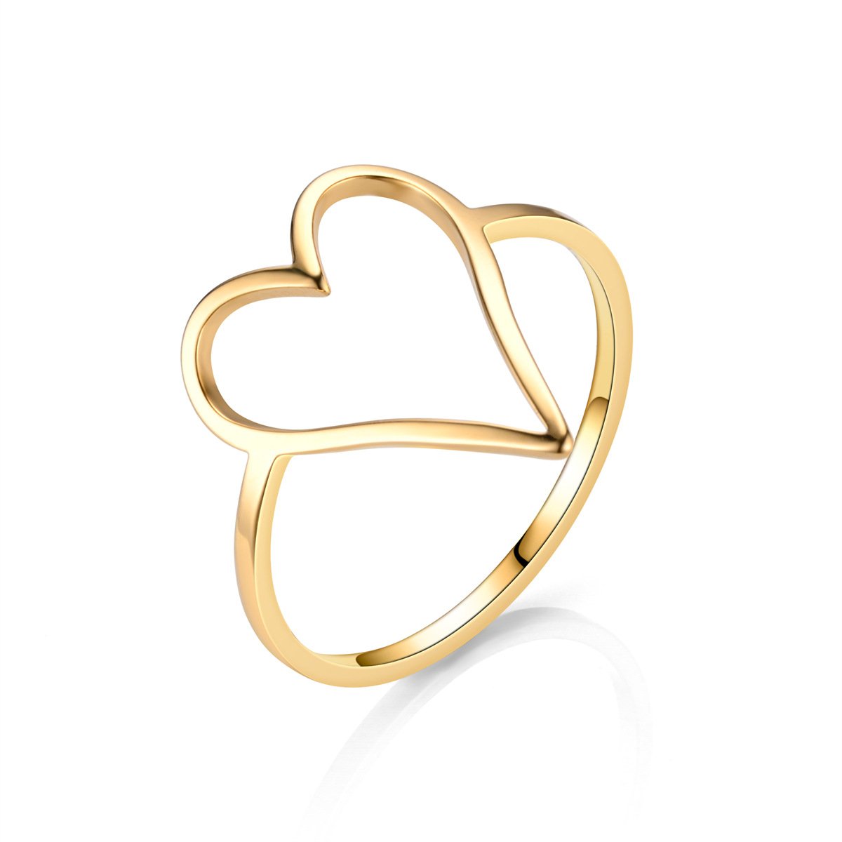 European and American 18k titanium steel peach heart ring, women's vegetarian ring, non fading, niche couple stainless steel cutting ring