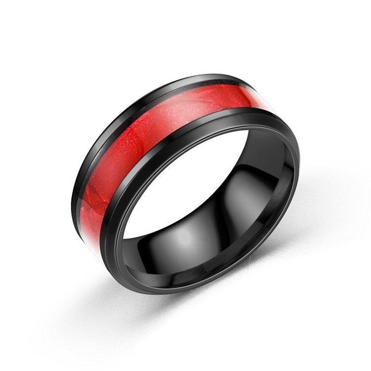 European and American fashion men's rings, shell titanium steel rings, black source stainless steel ring accessories