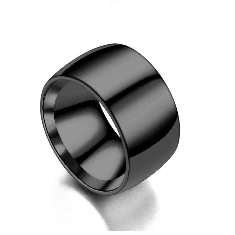 European and American fashion titanium steel men's ring wide version stainless steel plain face ring hot selling accessory