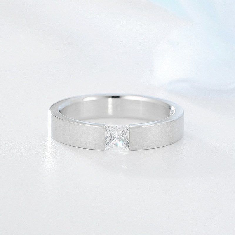 European and American fashion zircon titanium steel ring women's Korean version simple temperament couple's ring source