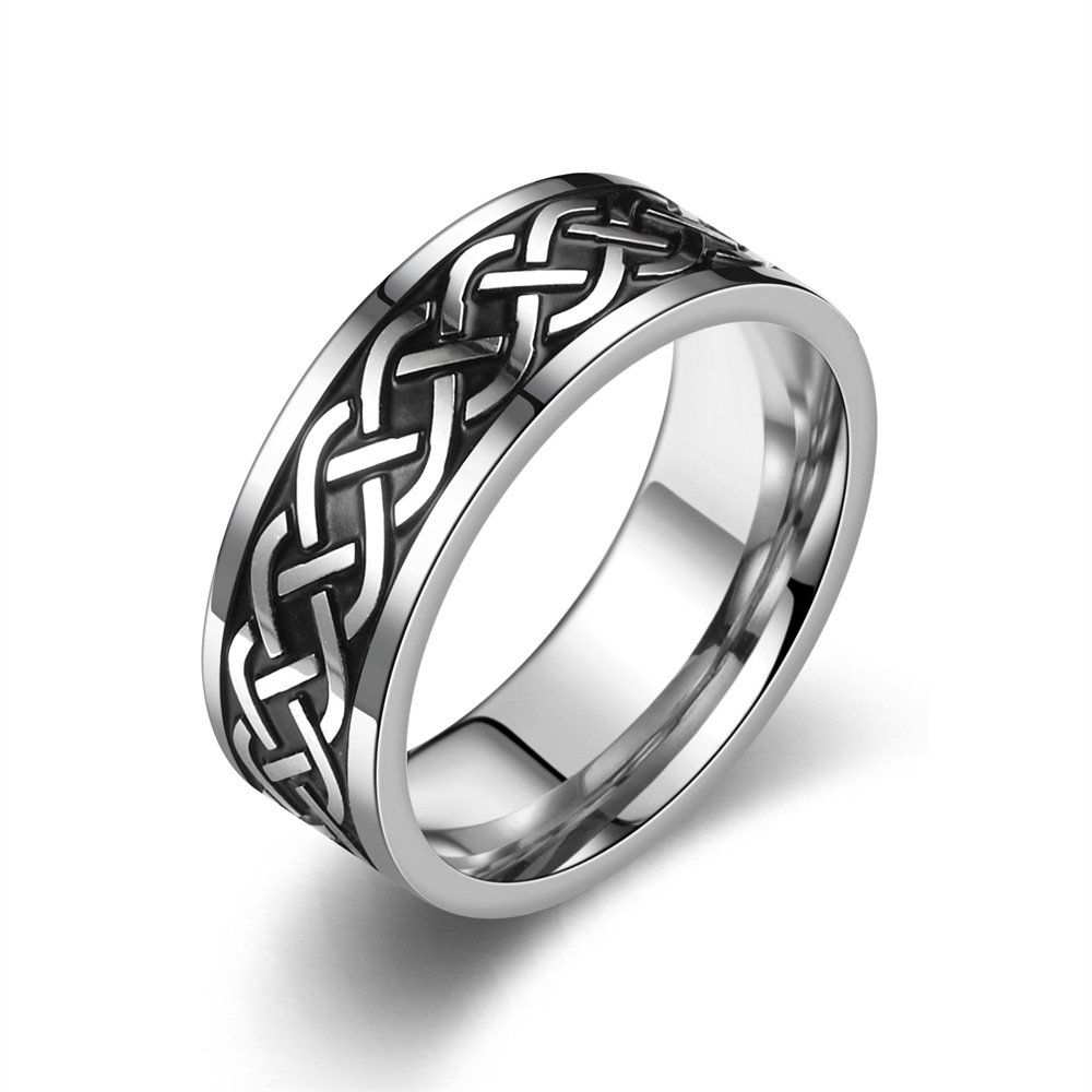 European and American men's rings made of stainless steel, corroded and polished with fine oil, titanium steel rings that do not fade, and hand jewelry