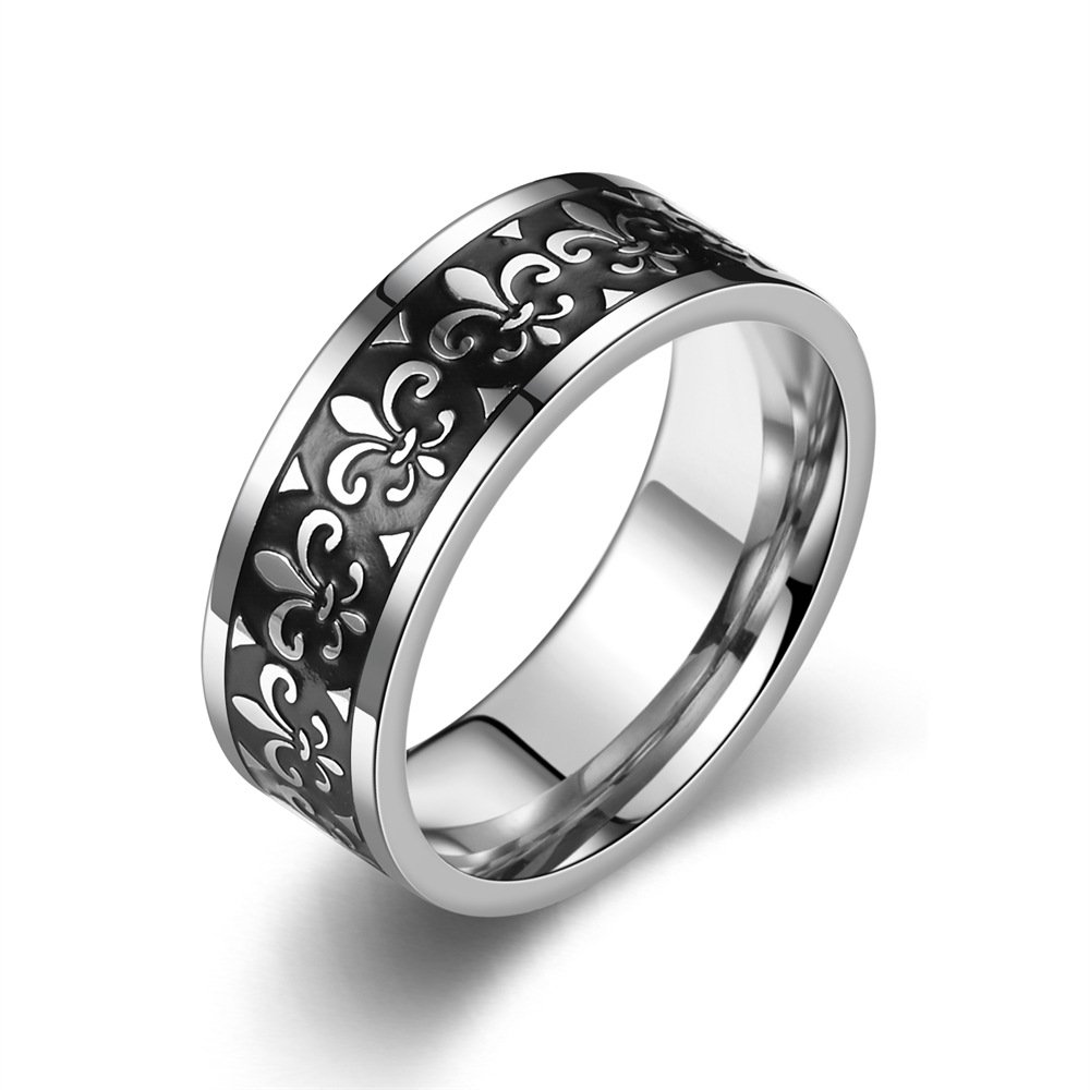 European and American men's rings made of stainless steel, corroded and polished with fine oil, titanium steel rings that do not fade, and hand jewelry