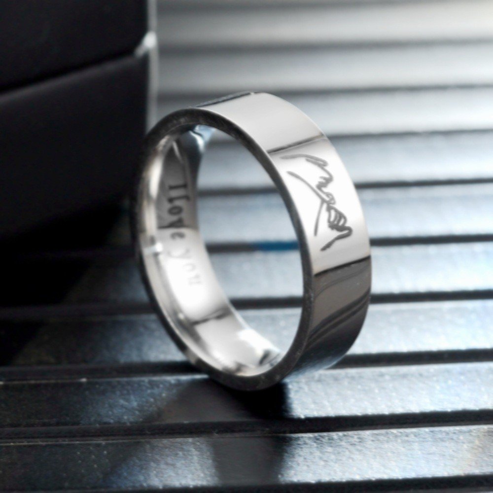 European and American new titanium steel couple ring i love yoy hand in hand stainless steel couple ring jewelry